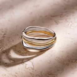 Triple-Band Squiggle Ring
