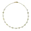 Wavy Disc and Stone Slice Necklace 16-18"