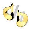 Wavy Organic Disc Post Earrings