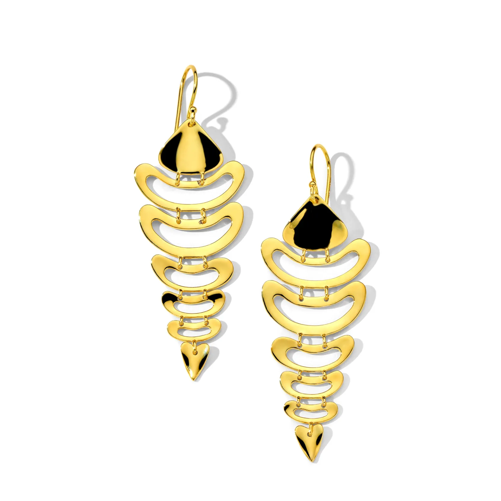 Wavy Organic Open Shape 7-Tier Dangle Earrings